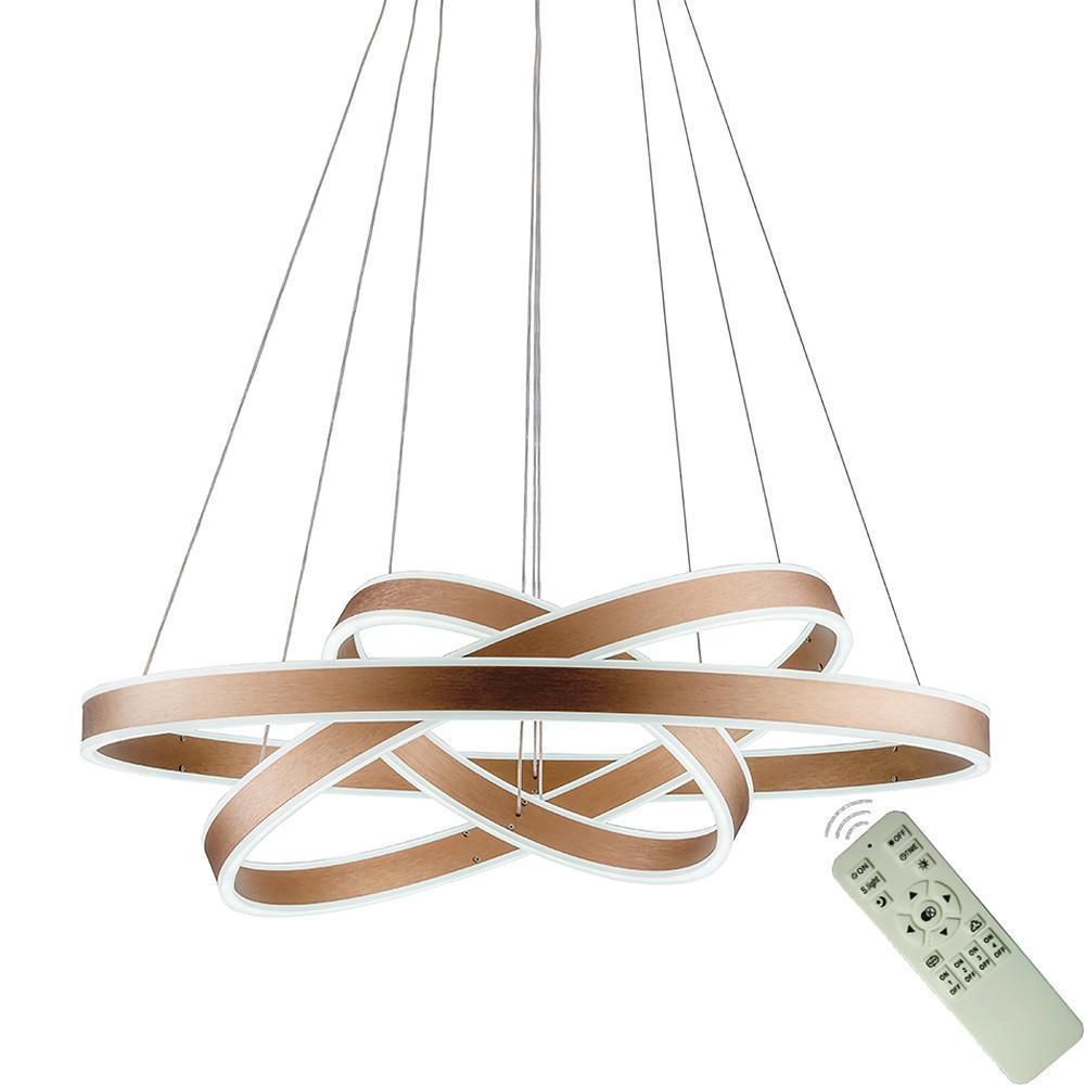 Modern Three-Ring LED Chandelier – Aluminum & Acrylic Pendant Light