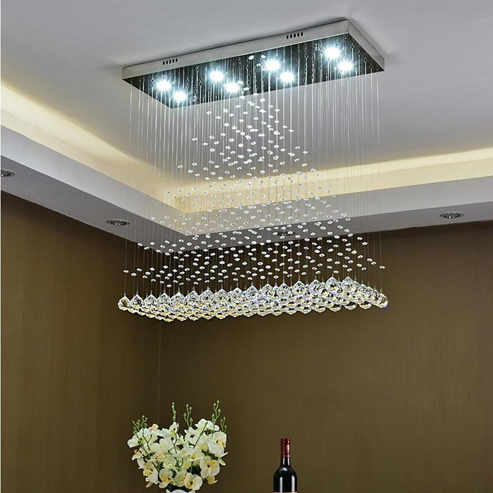 5-Tier Crystal Chandelier with LED Lights - Modern Elegance