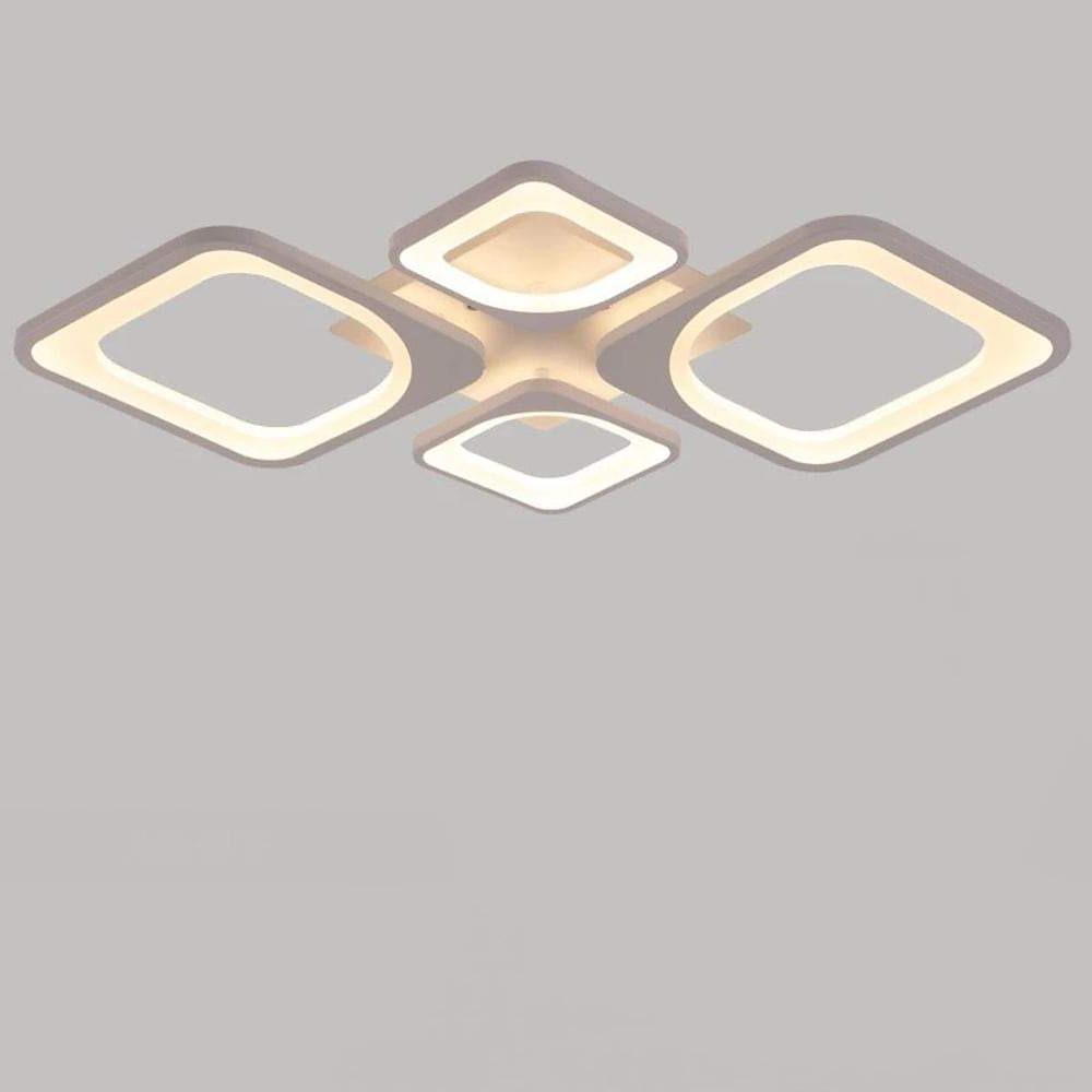 Rectangular LED Flush Mount Ceiling Light - Modern White Metal