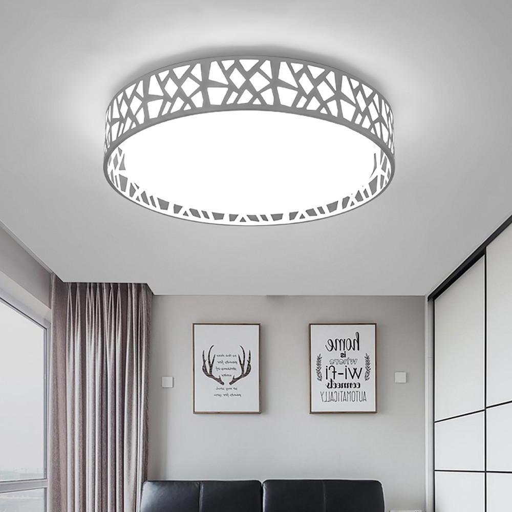 Nordic Drum Flush Mount LED Ceiling Light Metal & Acrylic