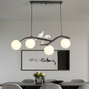 Nordic Branch Chandelier with Bird Accents & 3-Step Dimming