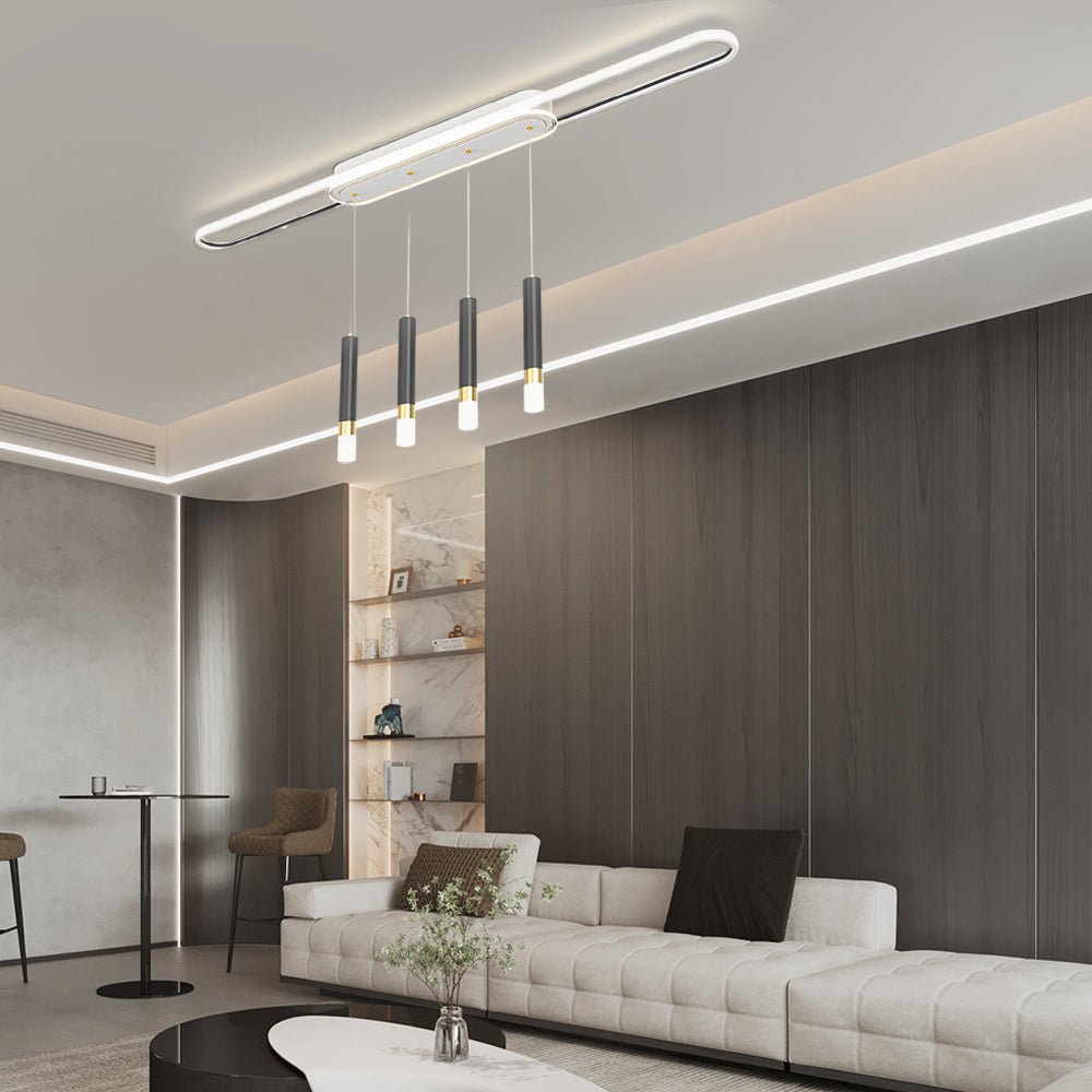 Modern Linear LED Pendant Light with Three-Step Dimming