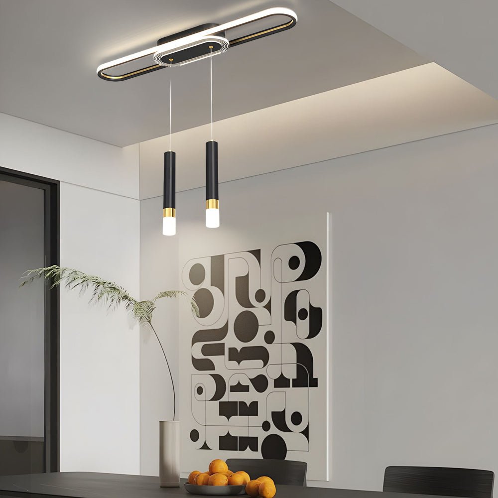 Modern Linear LED Pendant Light with Three-Step Dimming