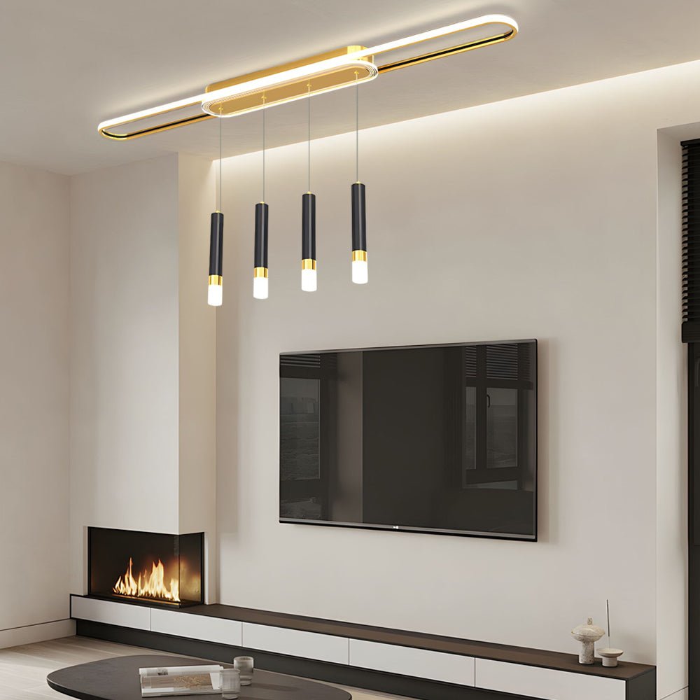 Modern Linear LED Pendant Light with Three-Step Dimming