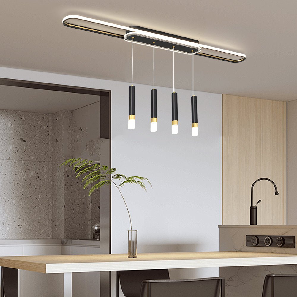 Modern Linear LED Pendant Light with Three-Step Dimming