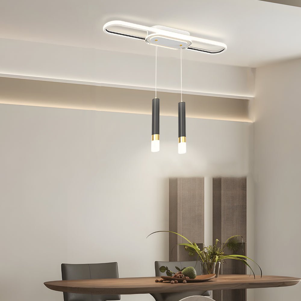 Modern Linear LED Pendant Light with Three-Step Dimming