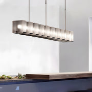 Modern Linear Glass Chandelier with LED for Dining Room
