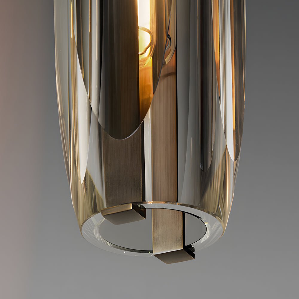 Crystal Pendant Light with Long Tungsten Filament LED Bulb