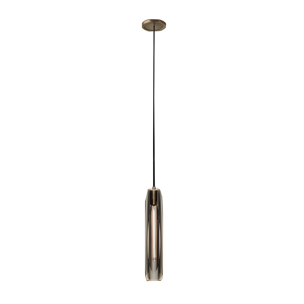 Crystal Pendant Light with Long Tungsten Filament LED Bulb