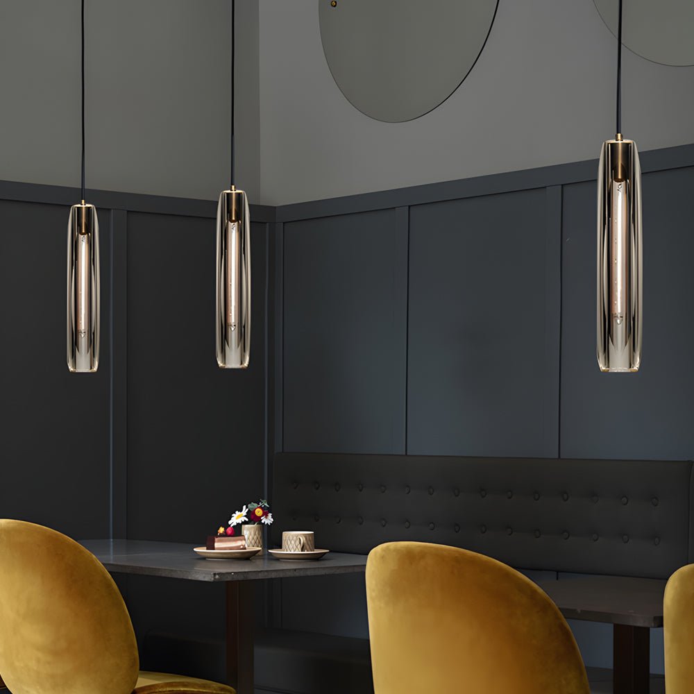 Crystal Pendant Light with Long Tungsten Filament LED Bulb