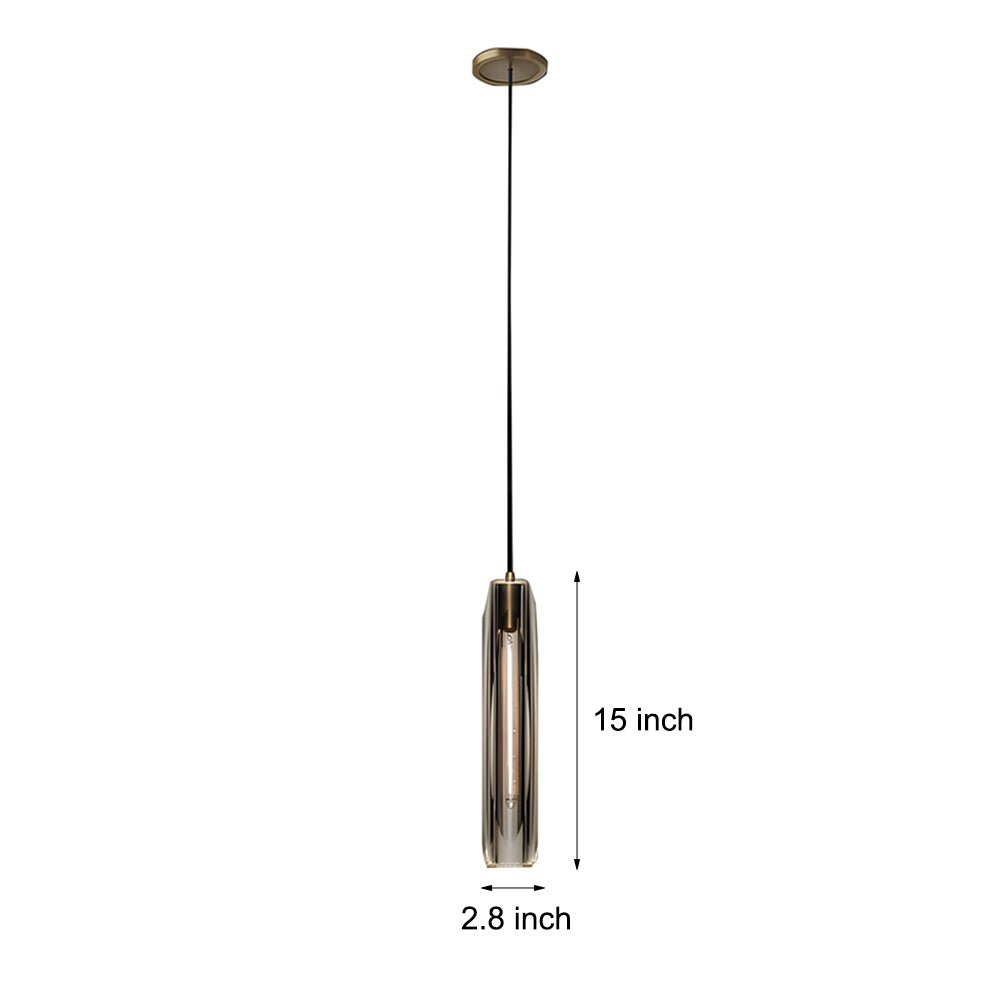 Crystal Pendant Light with Long Tungsten Filament LED Bulb