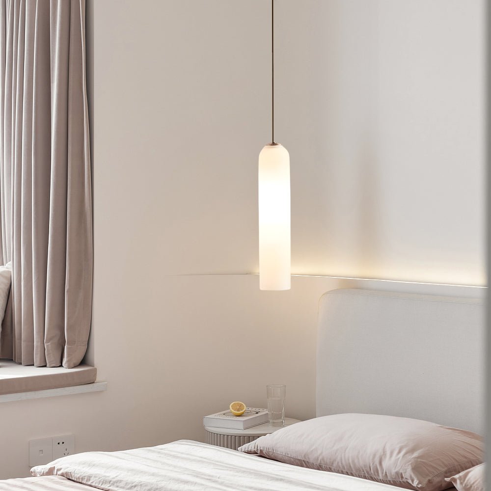 Modern Glass Bottle Pendant Light – Cylindrical Design