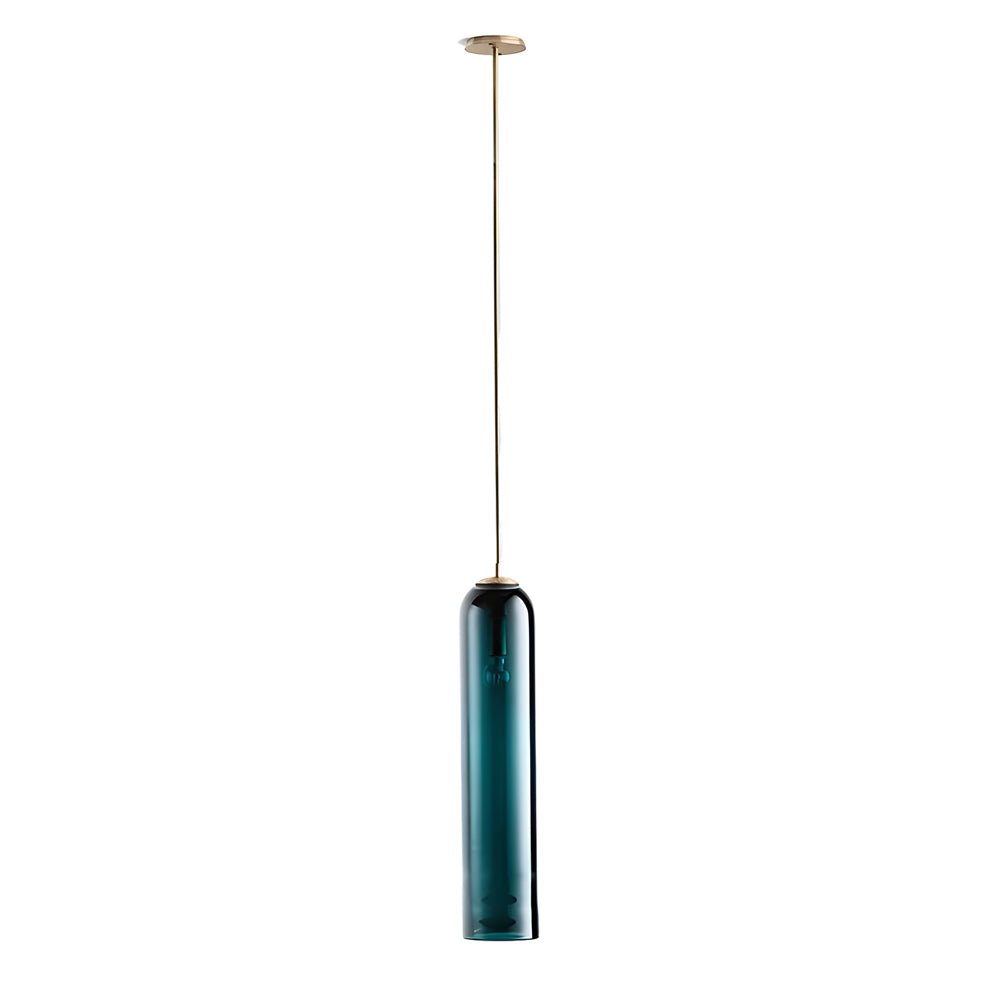 Modern Glass Bottle Pendant Light – Cylindrical Design