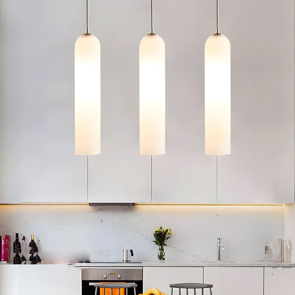 Modern Glass Bottle Pendant Light – Cylindrical Design