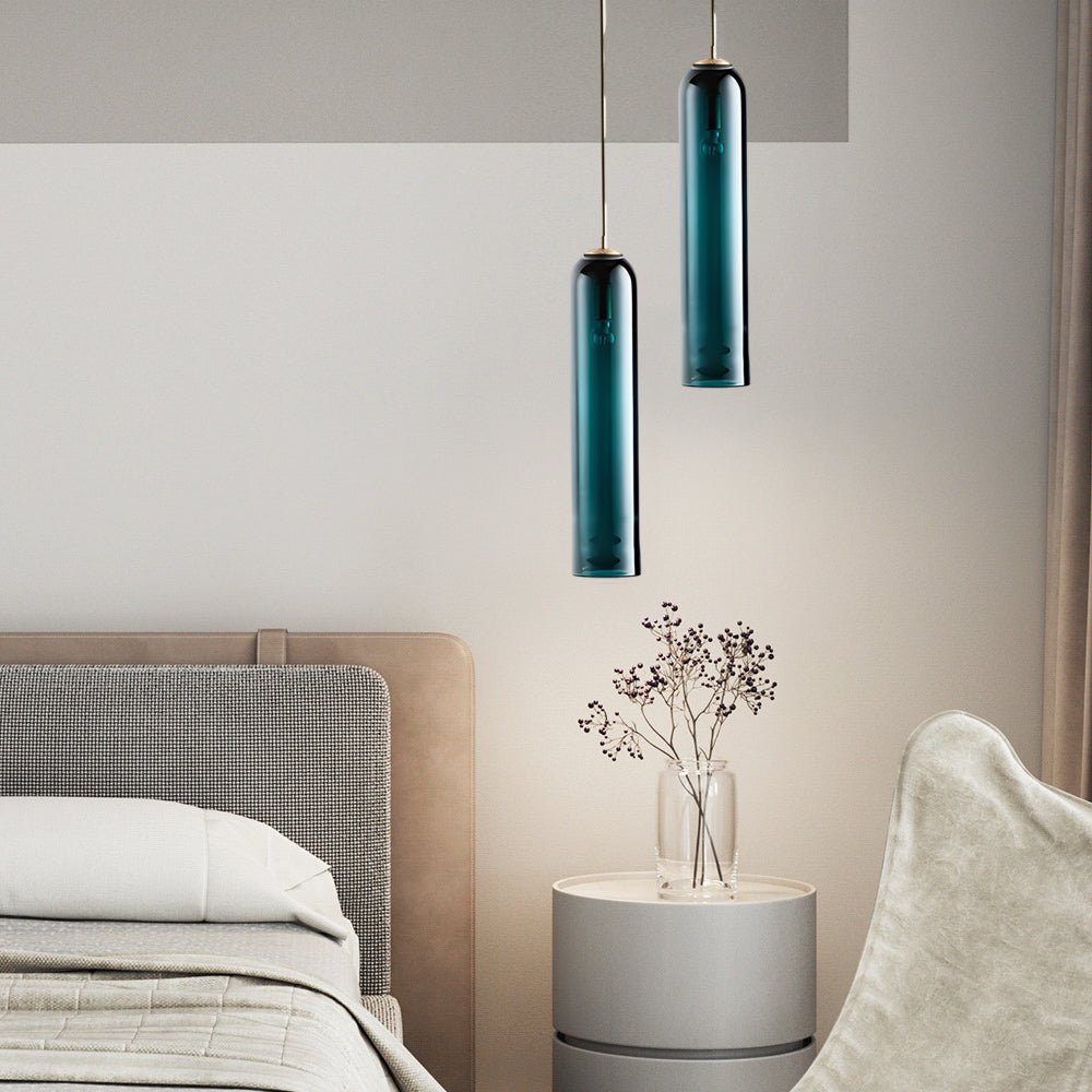 Modern Glass Bottle Pendant Light – Cylindrical Design