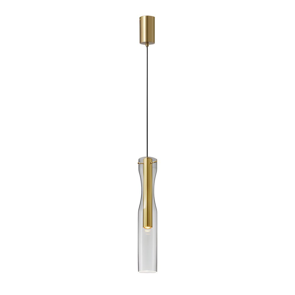 Glass Copper Modern Pendant Light 3-Step Dimming LED 3W