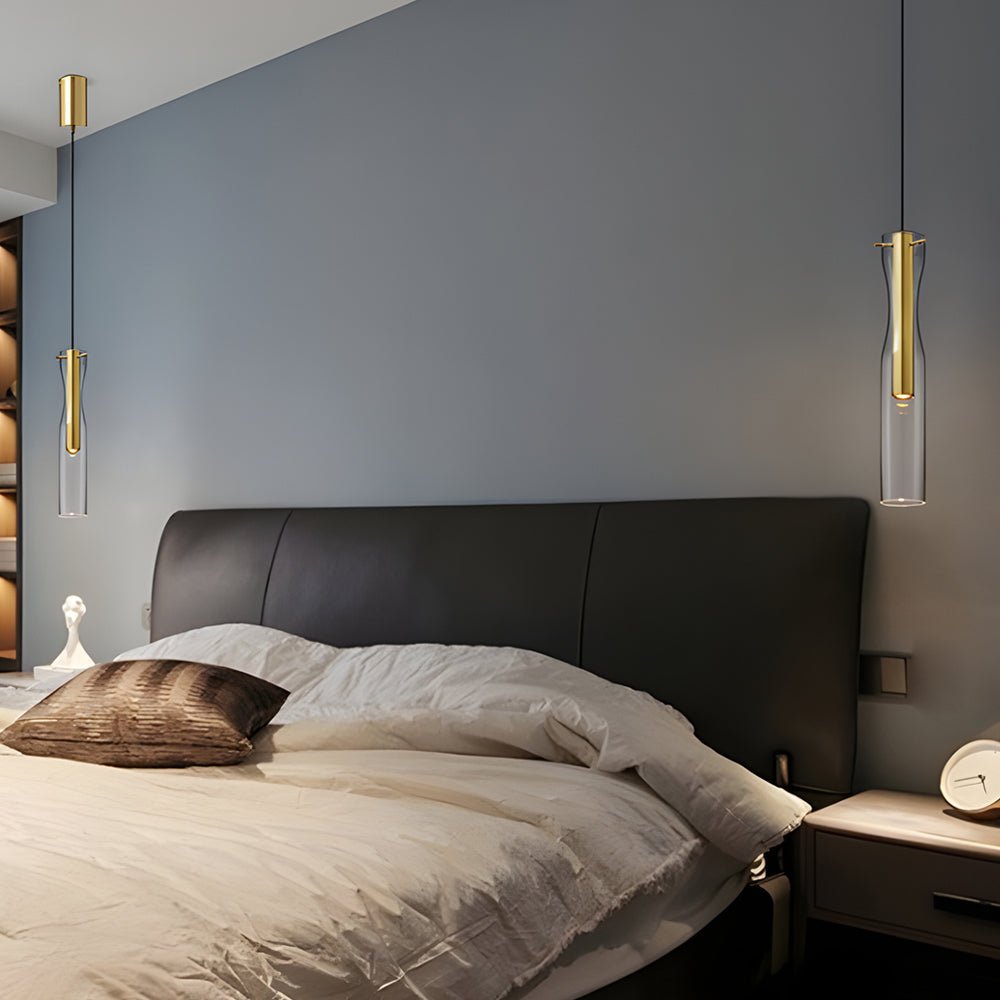 Glass Copper Modern Pendant Light 3-Step Dimming LED 3W