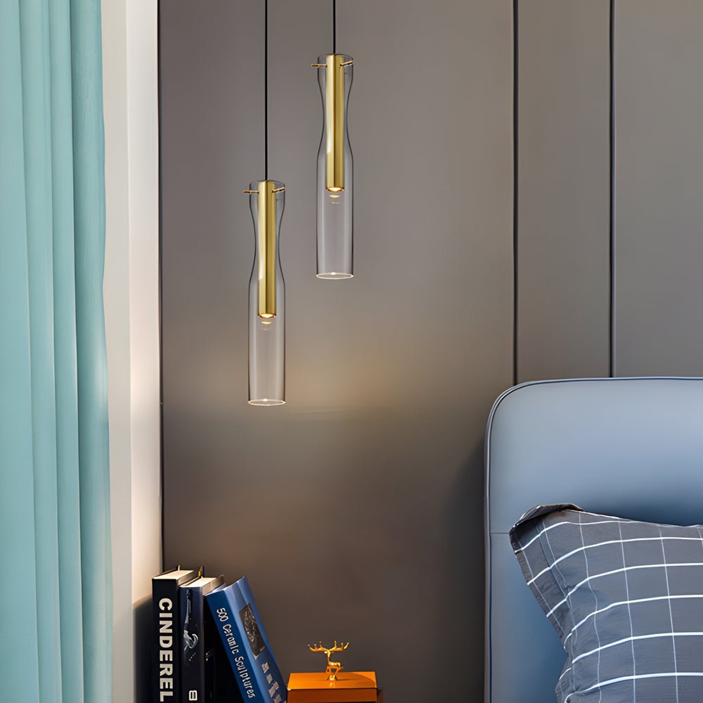 Glass Copper Modern Pendant Light 3-Step Dimming LED 3W