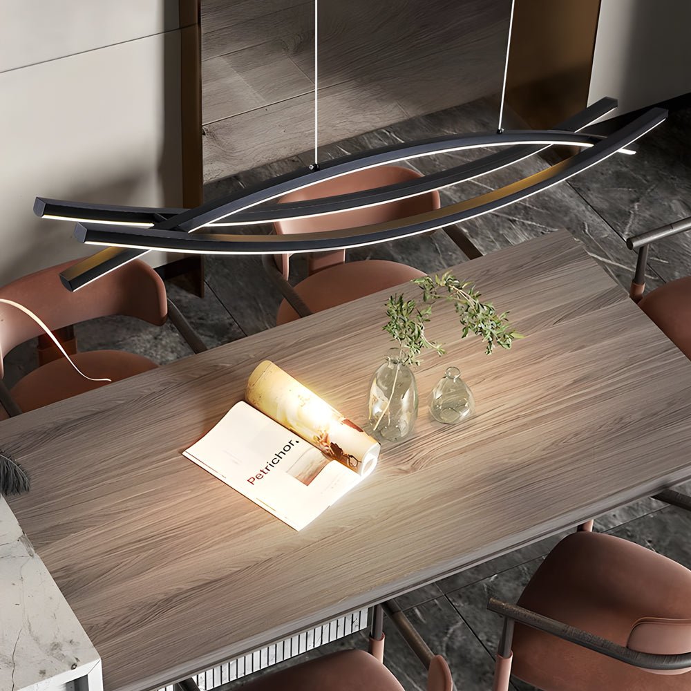 Modern Linear LED Chandelier with Dimmable Aluminum Body