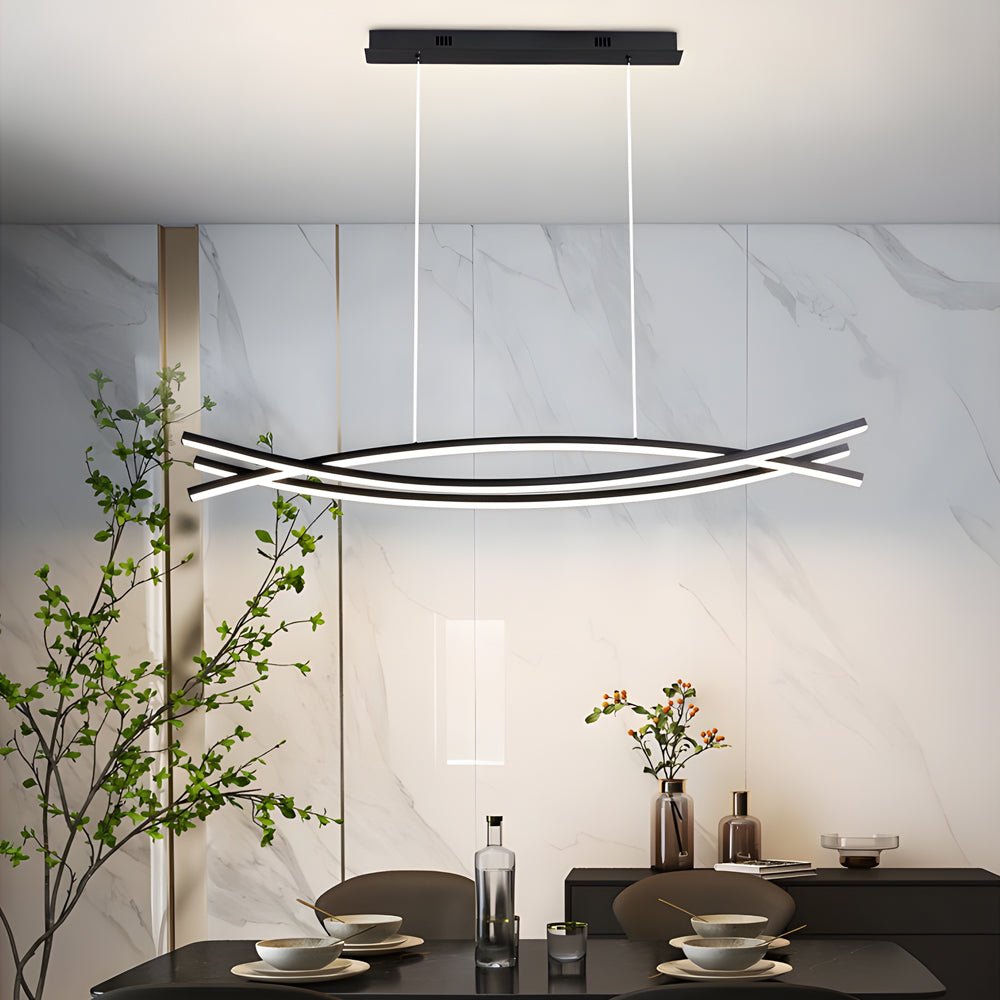 Modern Linear LED Chandelier with Dimmable Aluminum Body