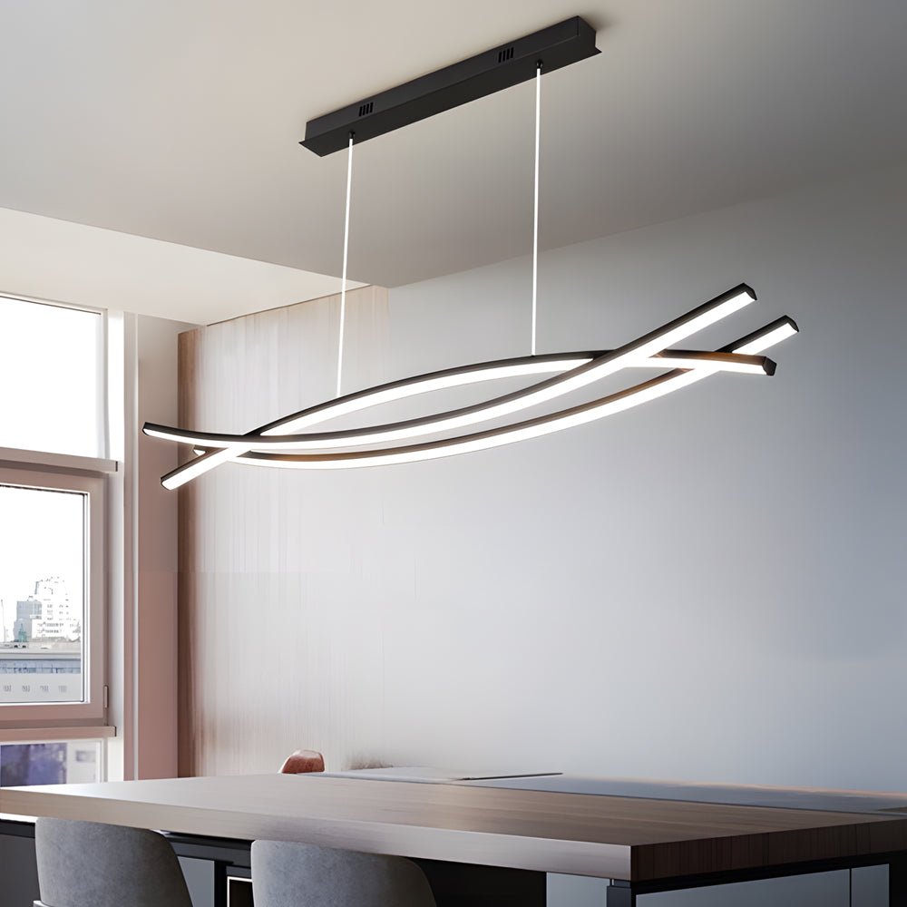 Modern Linear LED Chandelier with Dimmable Aluminum Body