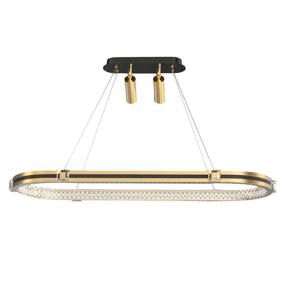 Modern Oval Ring LED Dining Chandelier with 3-Step Dimming