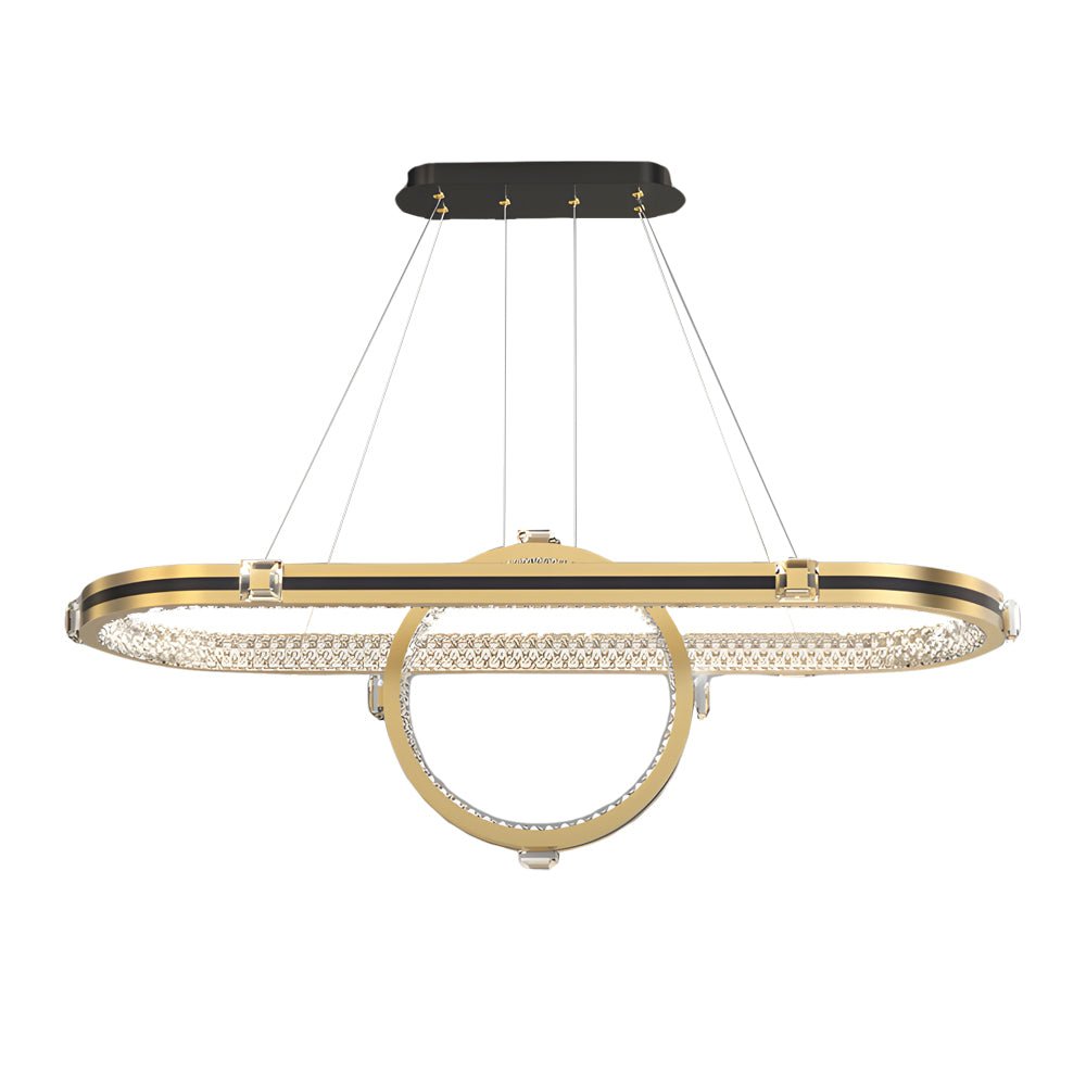 Modern Oval Ring LED Dining Chandelier with 3-Step Dimming