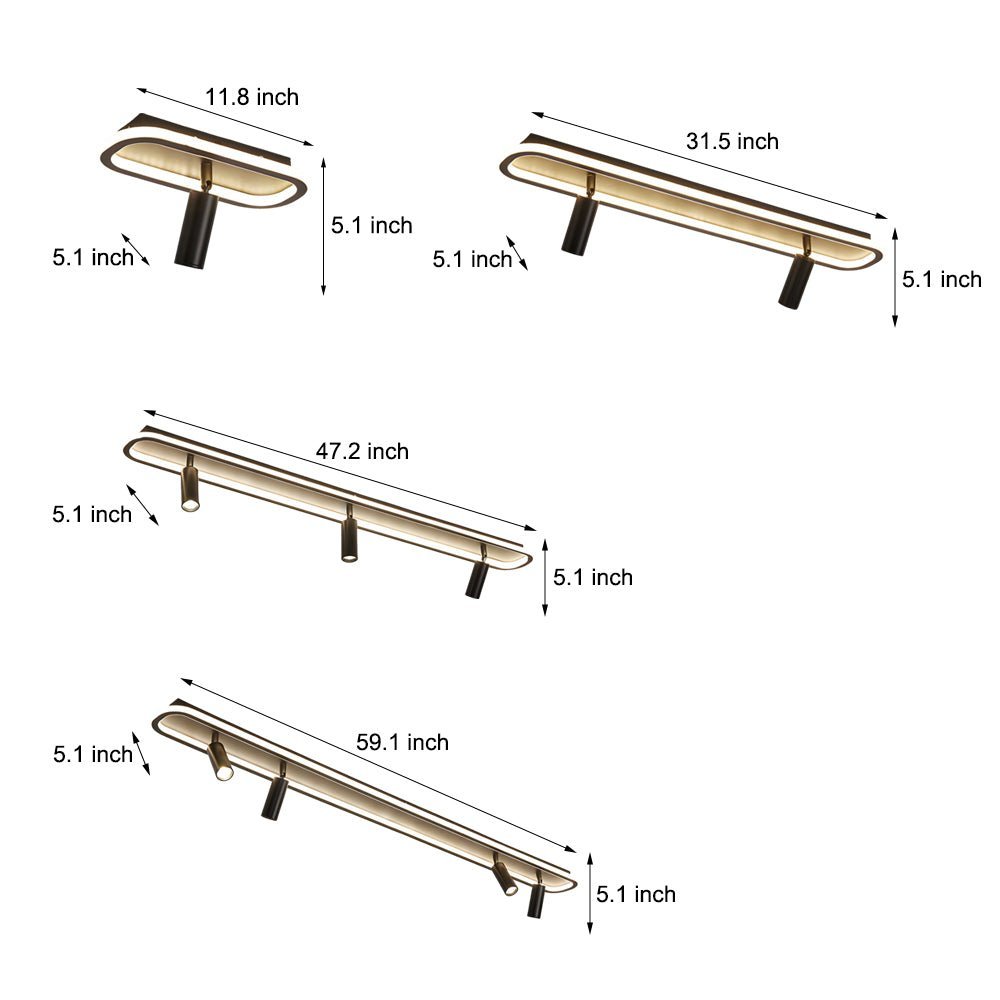 Modern Rectangular LED Spotlight Ceiling Light with 3-Step Dimming