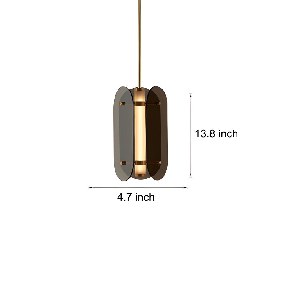 Modern Glass Pendant Light with Long Round Shade