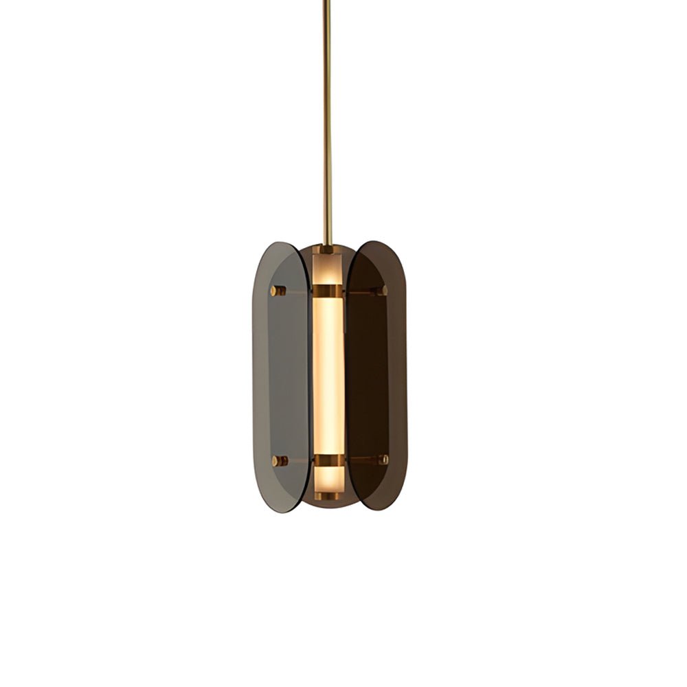 Modern Glass Pendant Light with Long Round Shade
