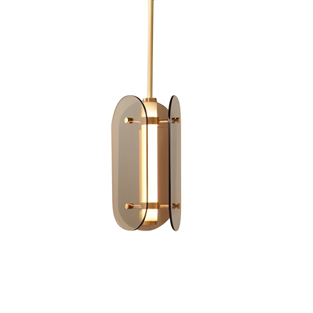 Modern Glass Pendant Light with Long Round Shade
