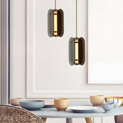 Modern Glass Pendant Light with Long Round Shade