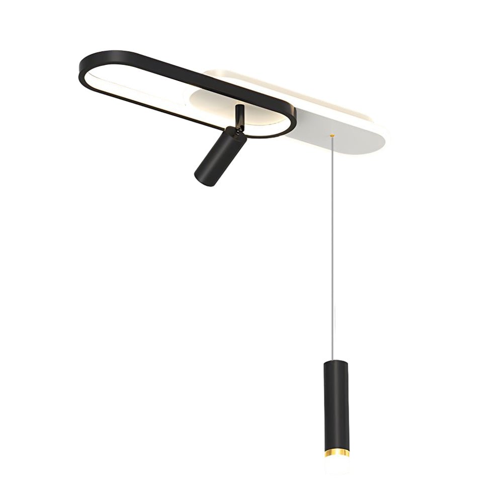 Modern LED Ceiling Light with Adjustable Spotlight & Pendant