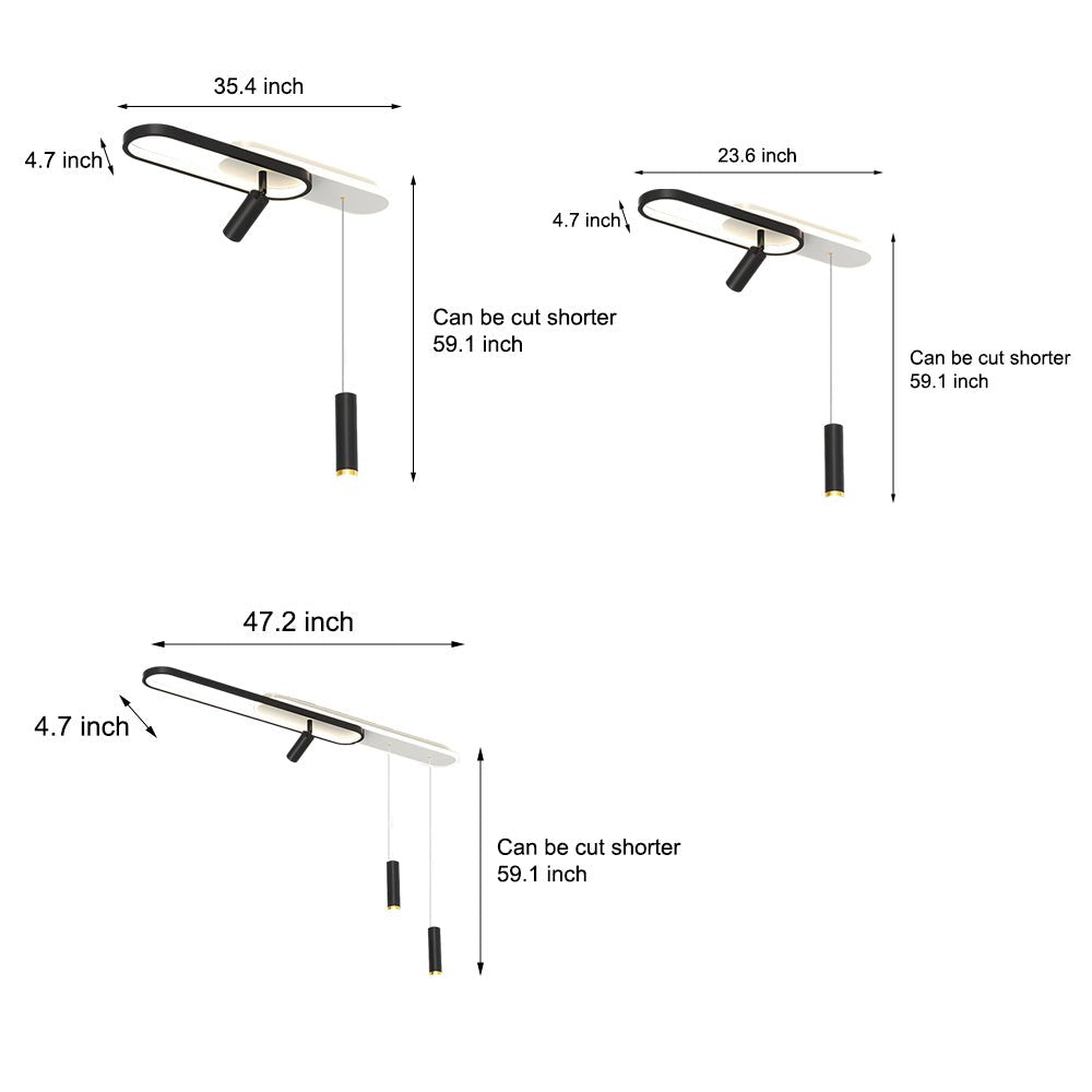 Modern LED Ceiling Light with Adjustable Spotlight & Pendant