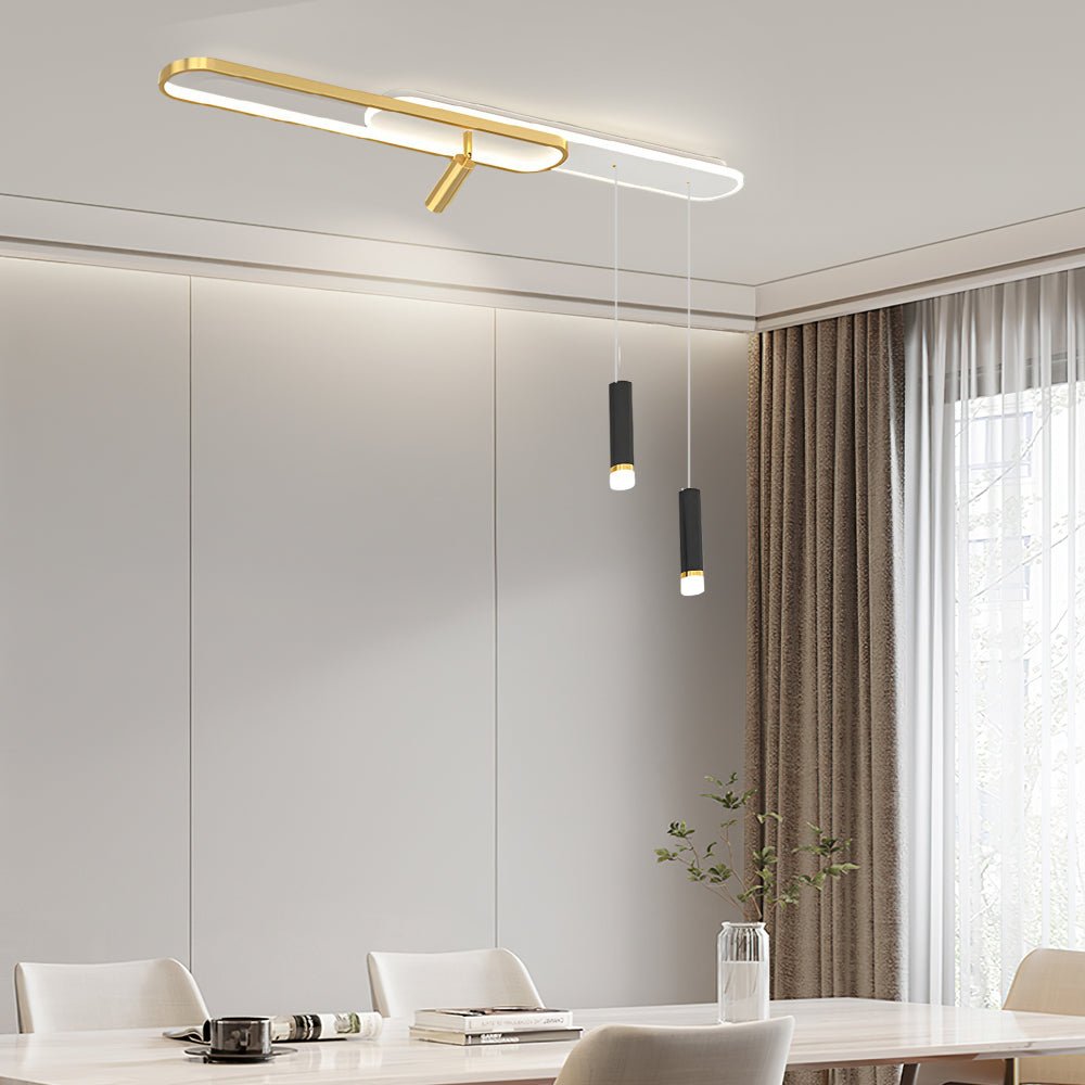 Modern LED Ceiling Light with Adjustable Spotlight & Pendant
