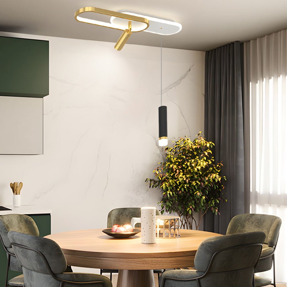 Modern LED Ceiling Light with Adjustable Spotlight & Pendant