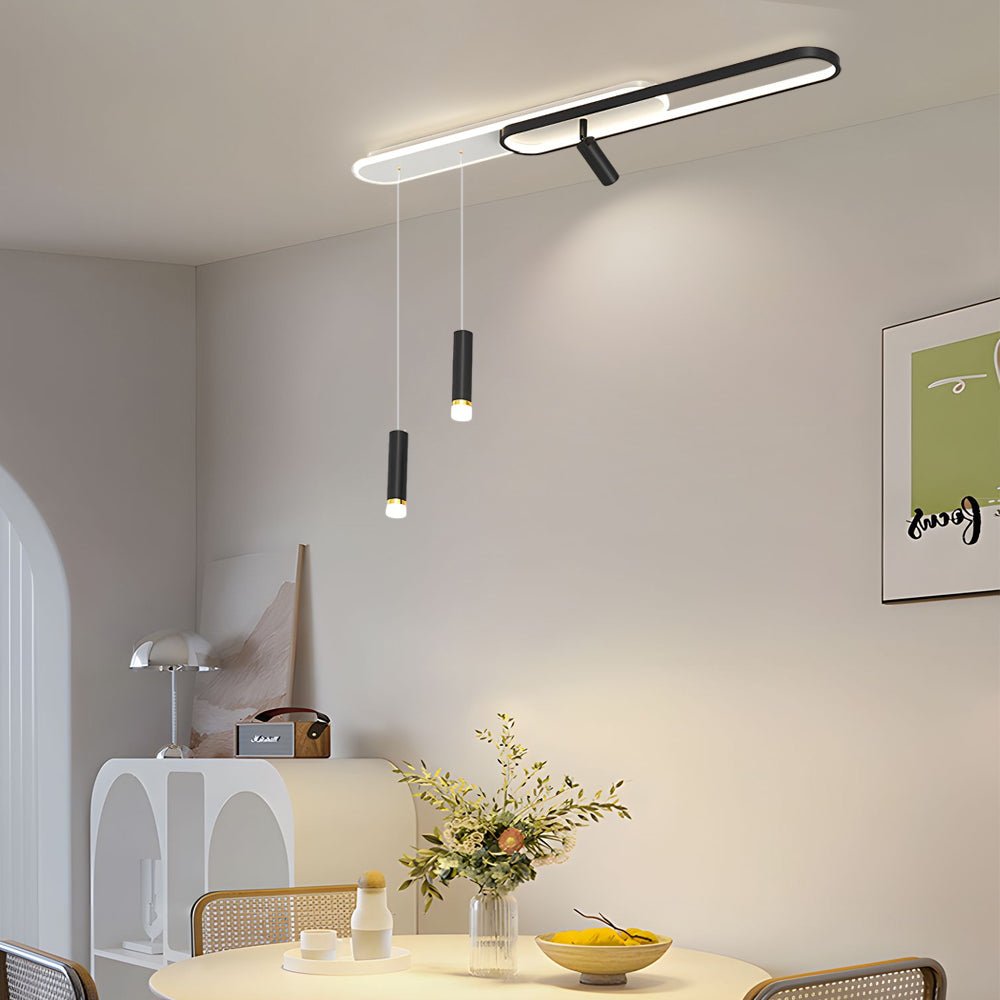 Modern LED Ceiling Light with Adjustable Spotlight & Pendant