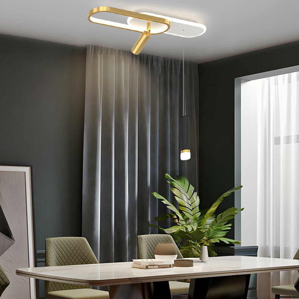 Modern LED Ceiling Light with Adjustable Spotlight & Pendant