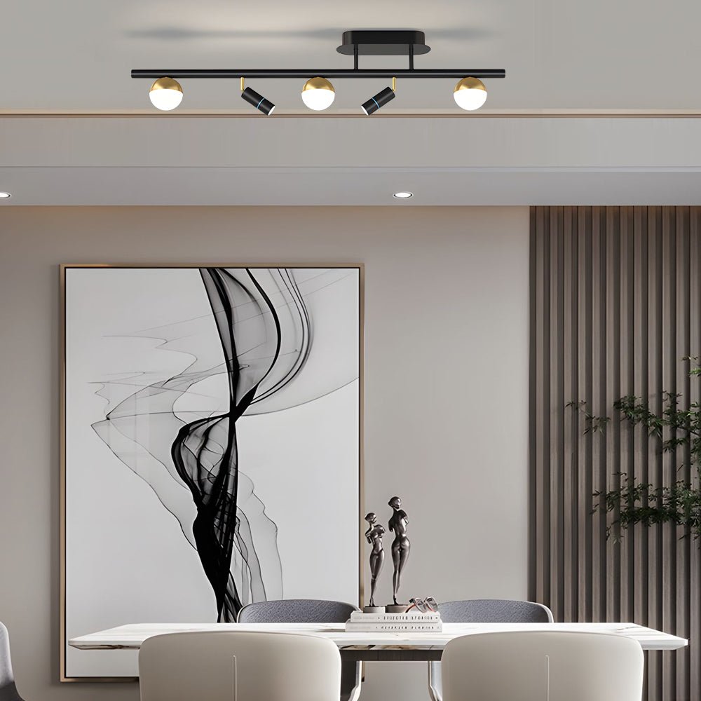 Modern Linear Spotlight with Three-Step Dimming & Adjustable Heads