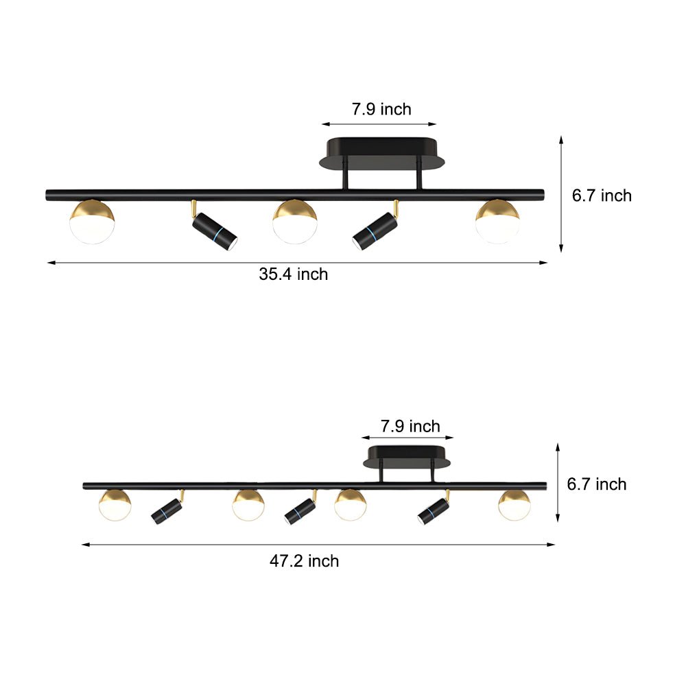 Modern Linear Spotlight with Three-Step Dimming & Adjustable Heads