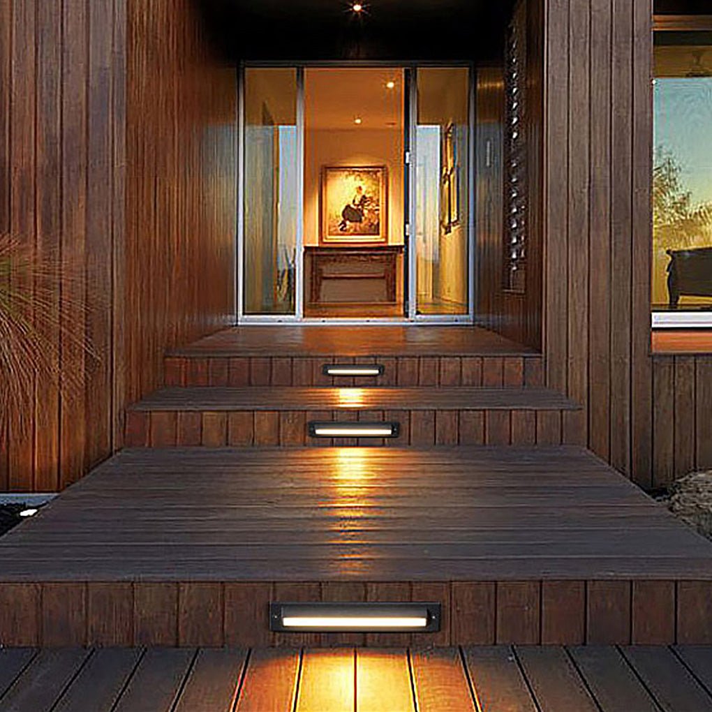Black LED Recessed Step Light – Outdoor Aluminum Deck Lighting