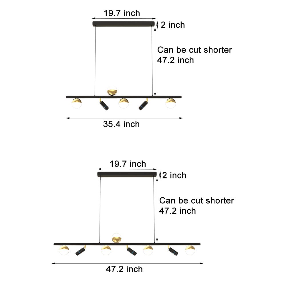 Modern Linear LED Pendant Light with 3-Step Dimming