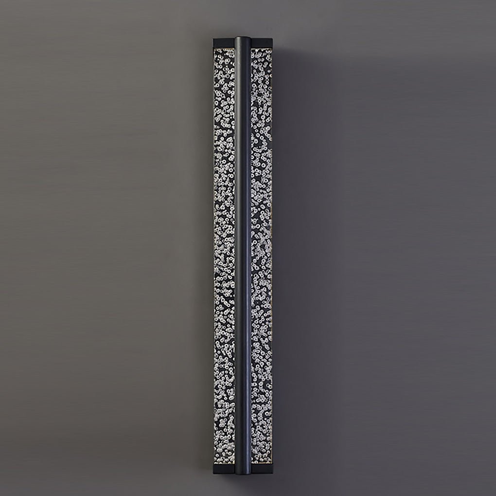 Modern Crystal LED Wall Sconce - Black Stainless Steel Rectangular