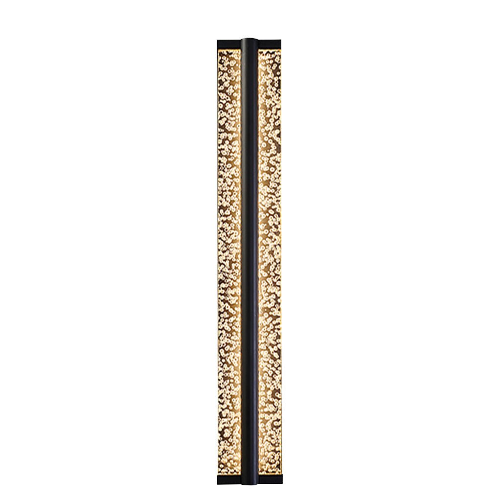 Modern Crystal LED Wall Sconce - Black Stainless Steel Rectangular