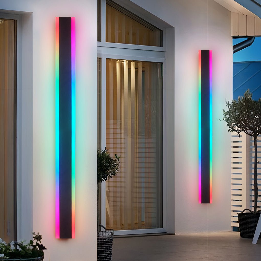 Linear RGB Waterproof LED Outdoor Wall Light | Stainless Steel