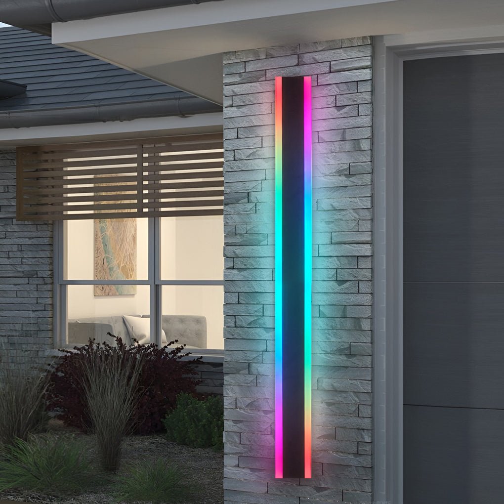 Linear RGB Waterproof LED Outdoor Wall Light | Stainless Steel