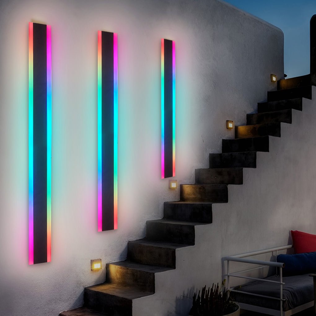 Linear RGB Waterproof LED Outdoor Wall Light | Stainless Steel