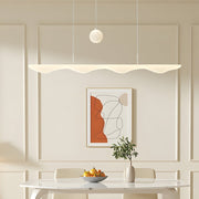 Modern Wave Pendant Light with 3-Step Dimming - White Finish