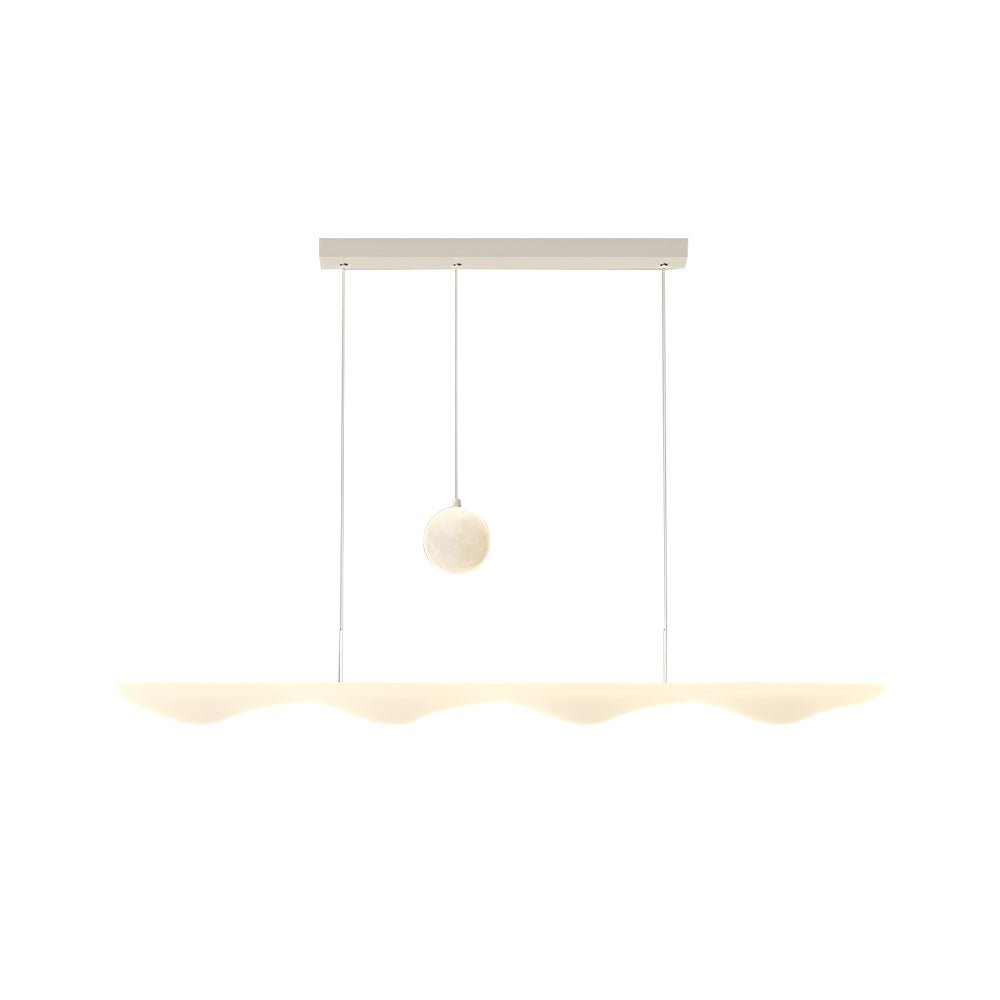 Modern Wave Pendant Light with 3-Step Dimming - White Finish