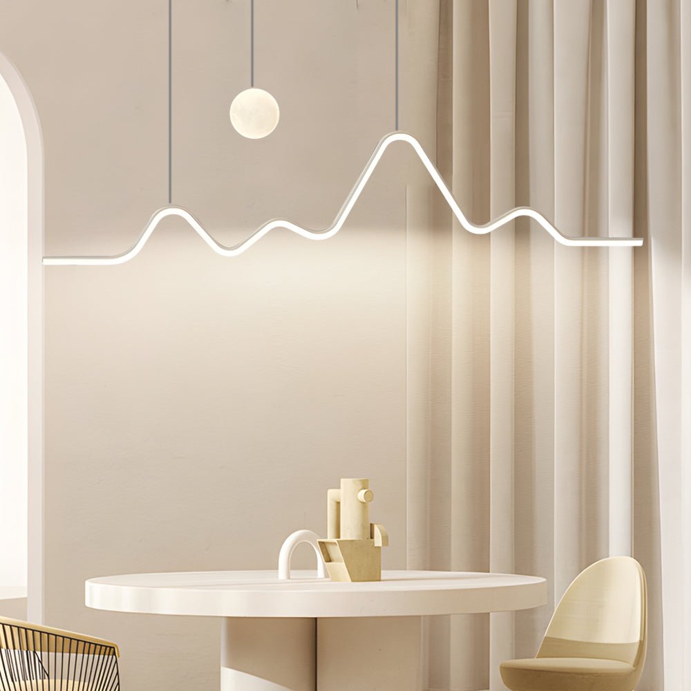 Mountain Moon Landscape Pendant Light with 3-Step Dimming LED